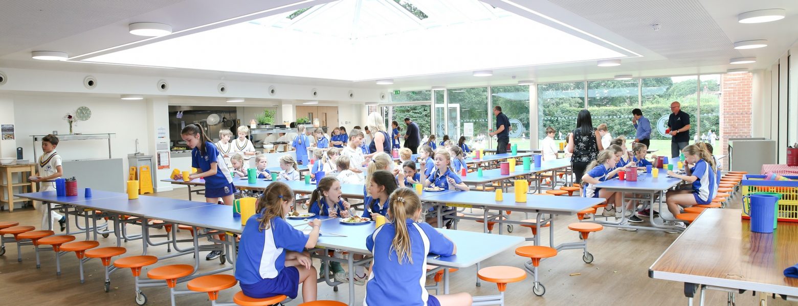 Children in the dining area