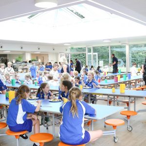 Children in the dining area