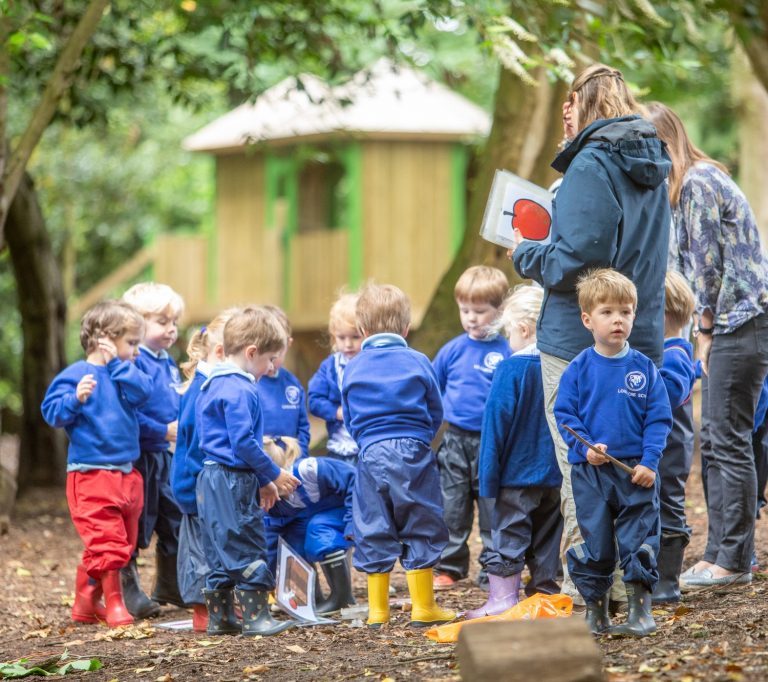 pre pre students in the forest