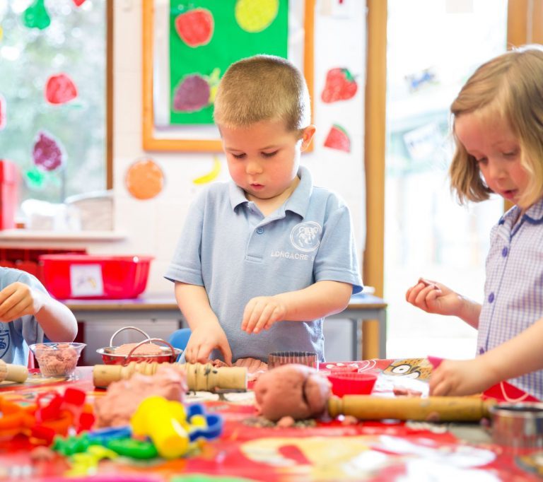 pre prep students working with food