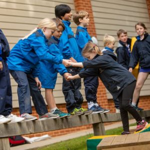 students playing outdoors