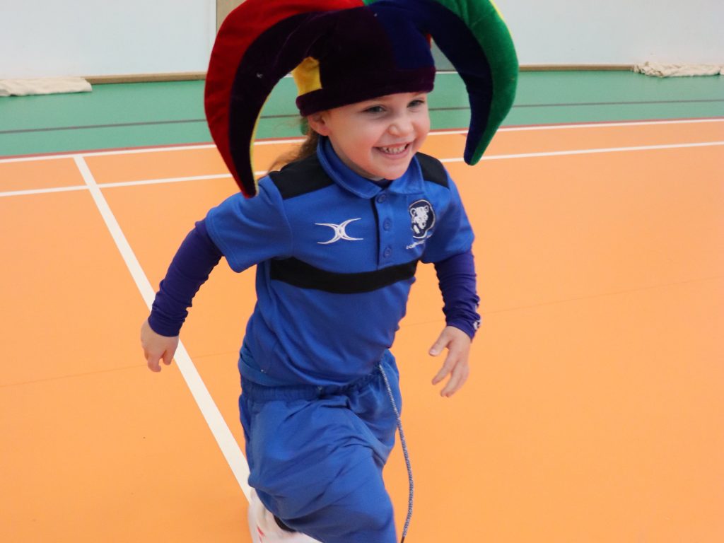 boy with a jester hat on