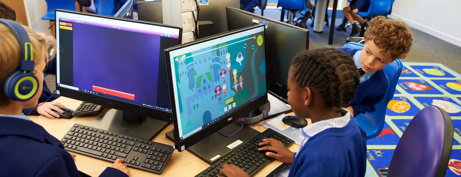 students using PCs