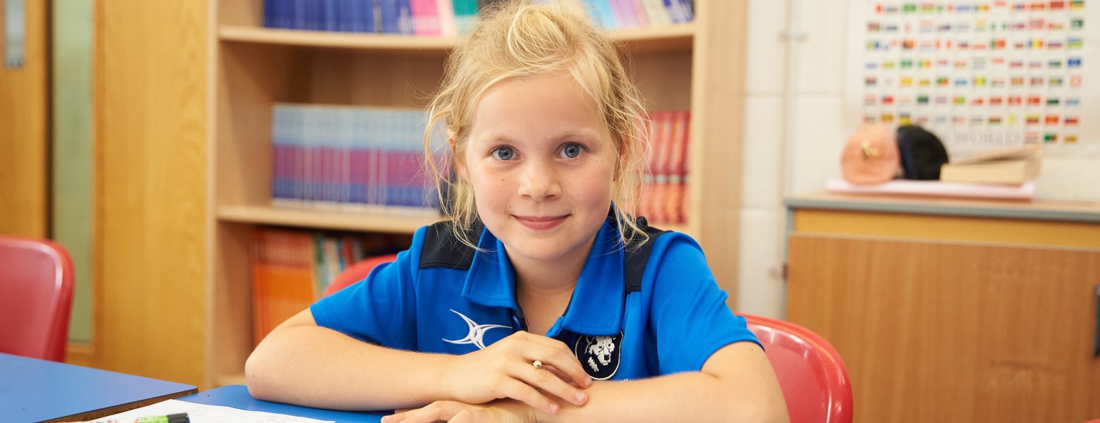 girl at her desk