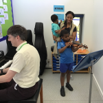 student playing the violin