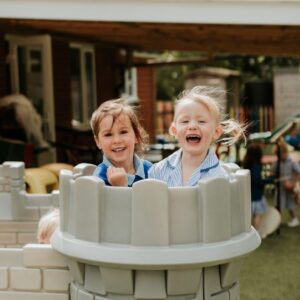 nursery students playing outdoors