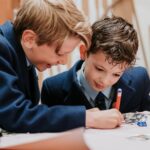 Two pupils working collaboratively in lessons