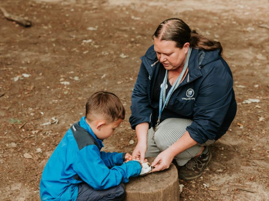 Fire lighting in Forest School